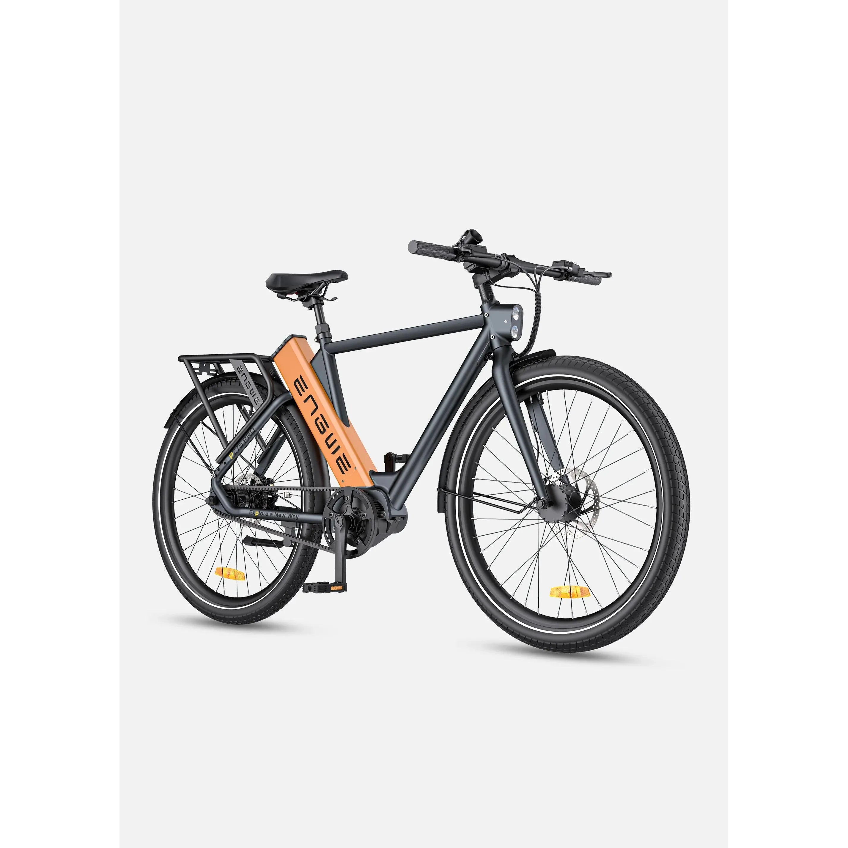 ENGWE P275 Pro Hybrid Crossbar 250W Electric Bike Black and Orange