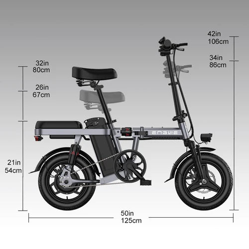 ENGWE T14 Folding 250W Electric Bike sizing