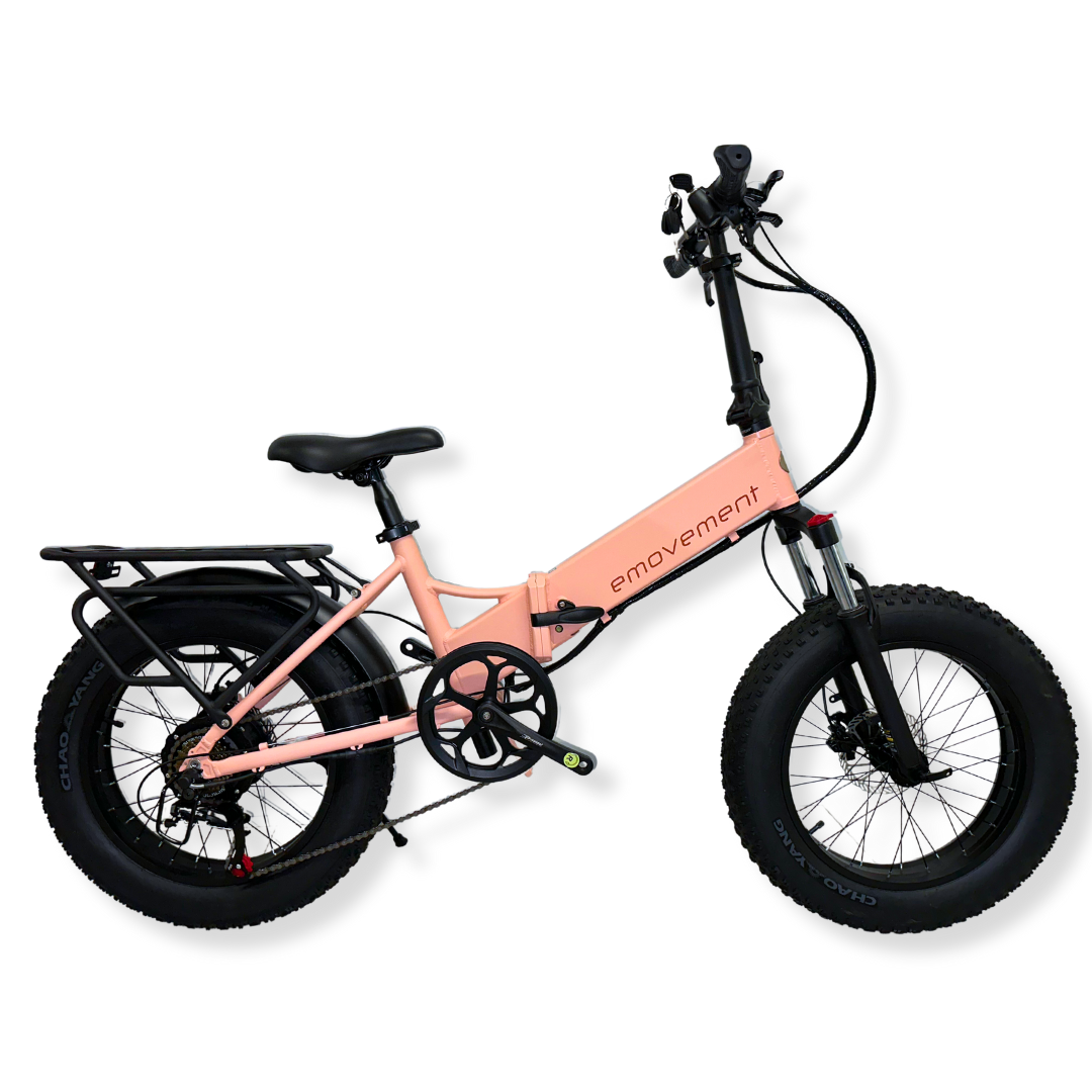 E-MOVEMENT Pixie Pastel Folding Electric Bike 250W Peach