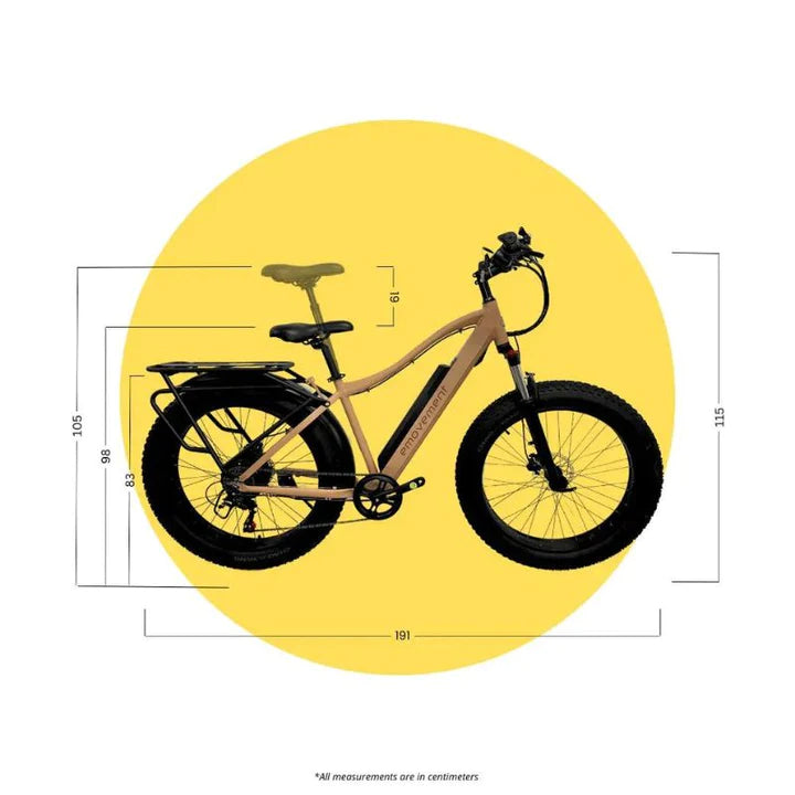 E-MOVEMENT THUNDER V4.2 Fat Tyre eMTB 250W Sizing