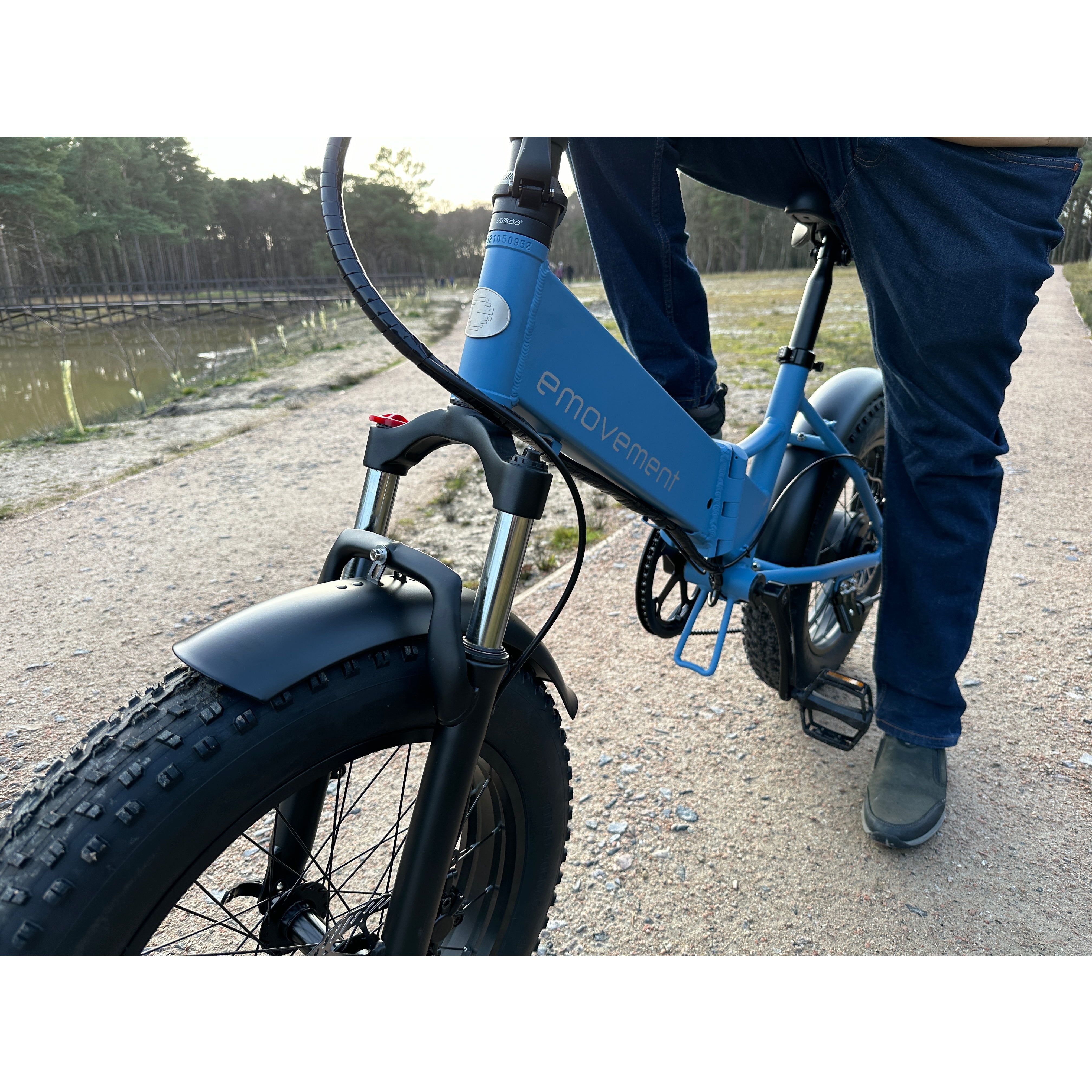 E-MOVEMENT Pixie Pastel Folding Electric Bike 500W Blue