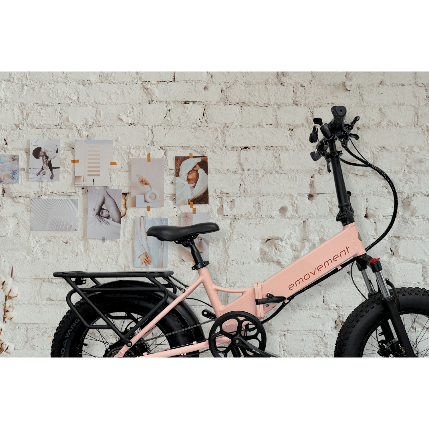 E-MOVEMENT Pixie Pastel Folding Electric Bike 250W Peach