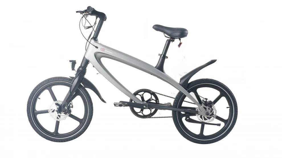 Powered Pedals | Cruzaa Electric Bike 240W City E-Bike Bluetooth Speakers Grey