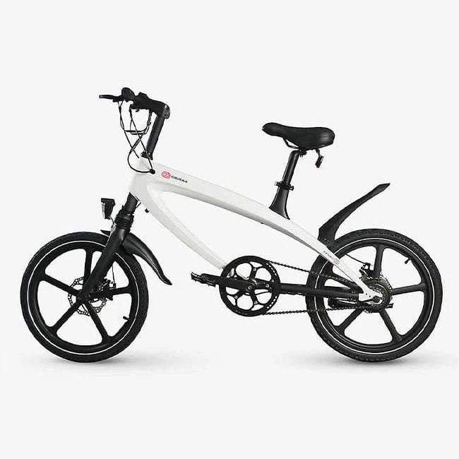 Powered Pedals | Cruzaa Electric Bike 240W City E-Bike Bluetooth Speakers White