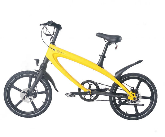 Powered Pedals | Cruzaa Electric Bike 240W City E-Bike Bluetooth Speakers Yellow