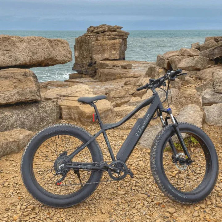 E-MOVEMENT THUNDER V4.2 Fat Tyre eMTB 250W On Beach