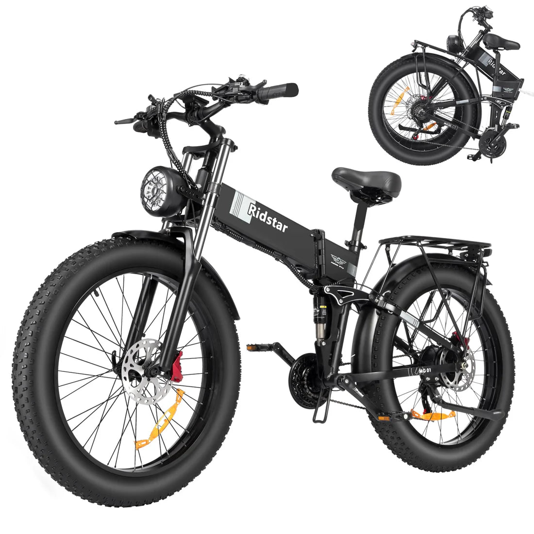 Ridstar H26 Pro Folding 1000W Electric Bike FOLDED