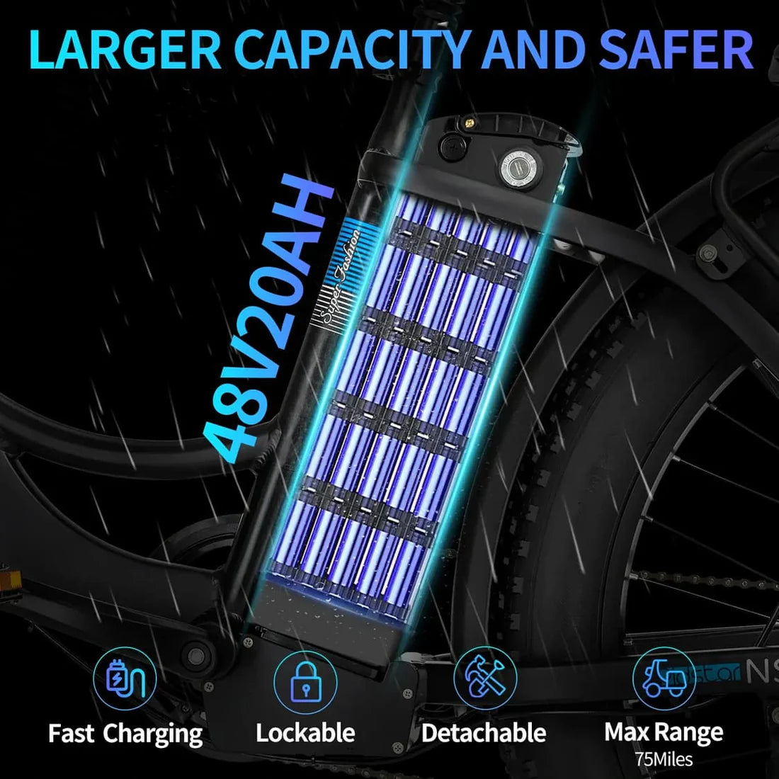 Ridstar MN26 Step-Through Electric Bike battery