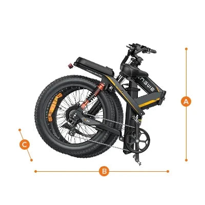 ENGWE X24 700W Folding Fat Tyre Electric Bike Folded