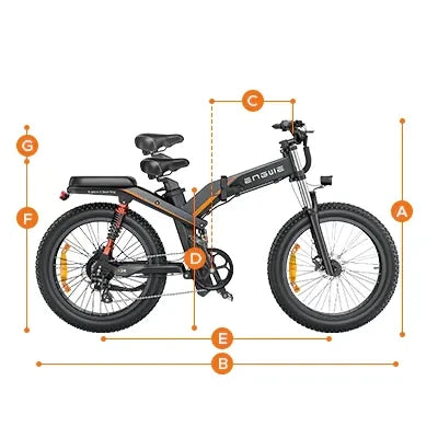 ENGWE X24 700W Folding Fat Tyre Electric Bike Sizing