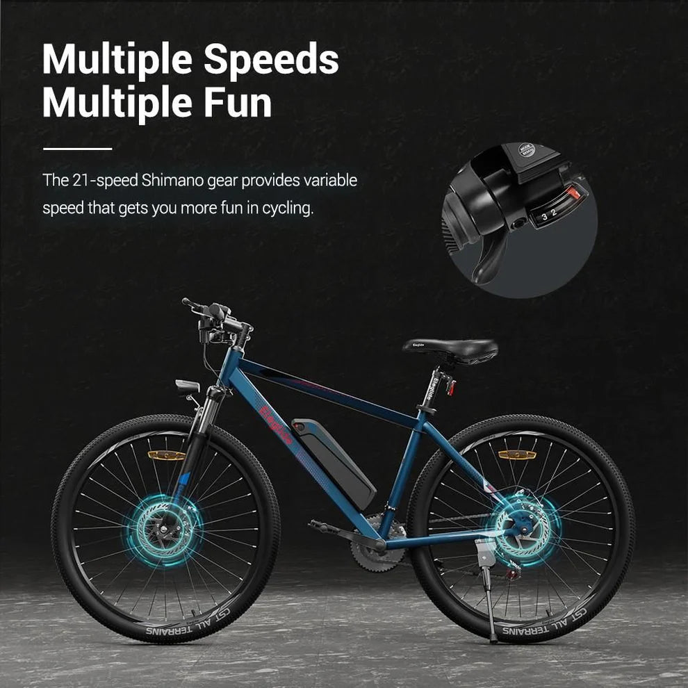 Eleglide M1 Electric Mountain Bike 250W Blue 21 Speed