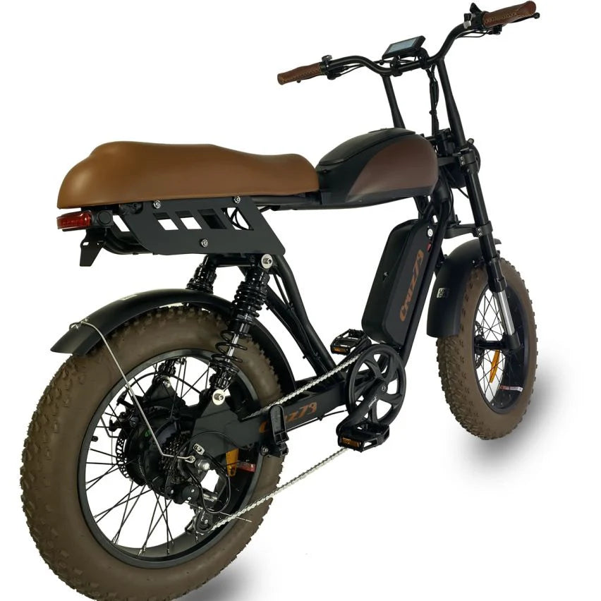 Powered Pedals | Cruz73 Mariner Retro Fat Tyre Electric Bike 250W Rear